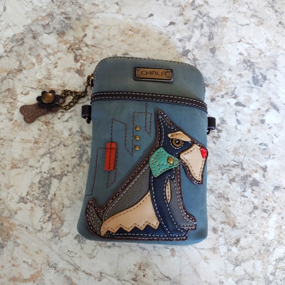 Chala Women's Blue Vegan Leather Crossbody Purse